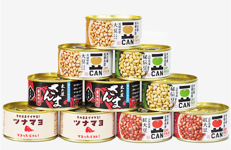 冬のたんぱく質補給セット（10缶）豆と魚